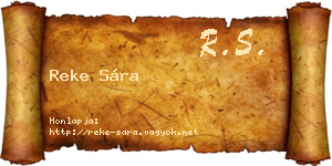 Reke Sára névjegykártya